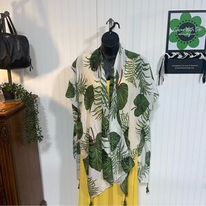 Do everything in love palm Leaf Print Kimono Cardigan